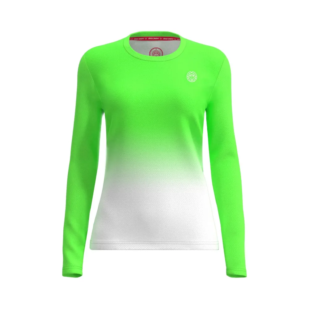 BIDI BADU Crew Gradiant Longsleeve Mädchen - Neongrün, Weiß