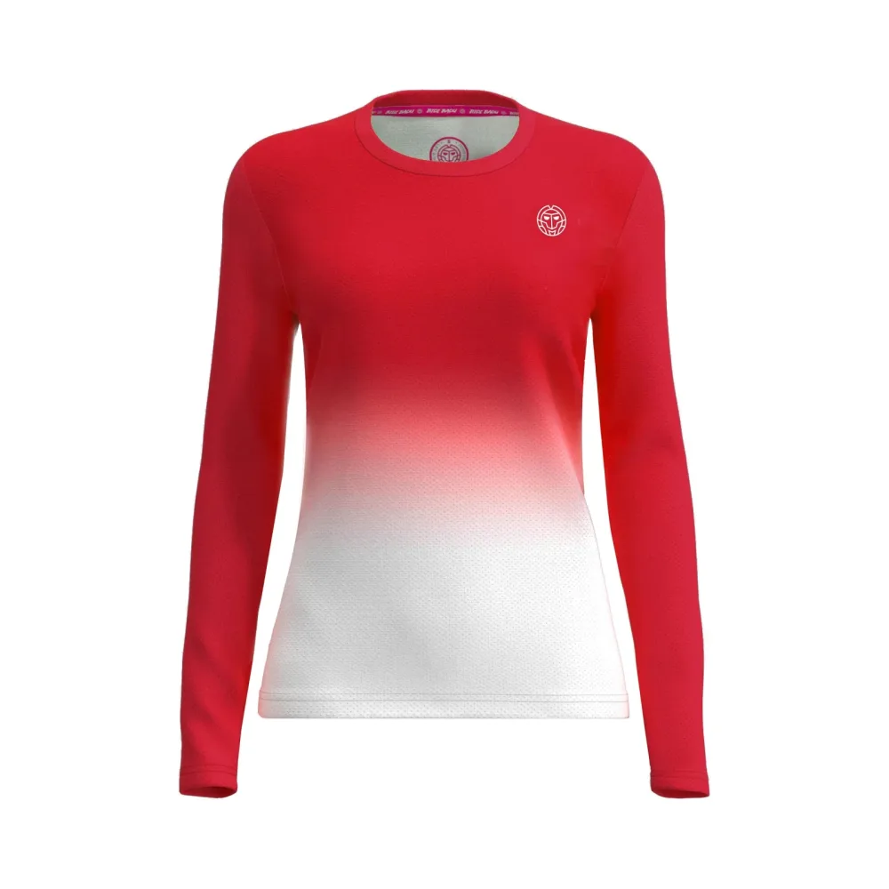 BIDI BADU Crew Gradiant Longsleeve Mädchen-Rot,Weiß