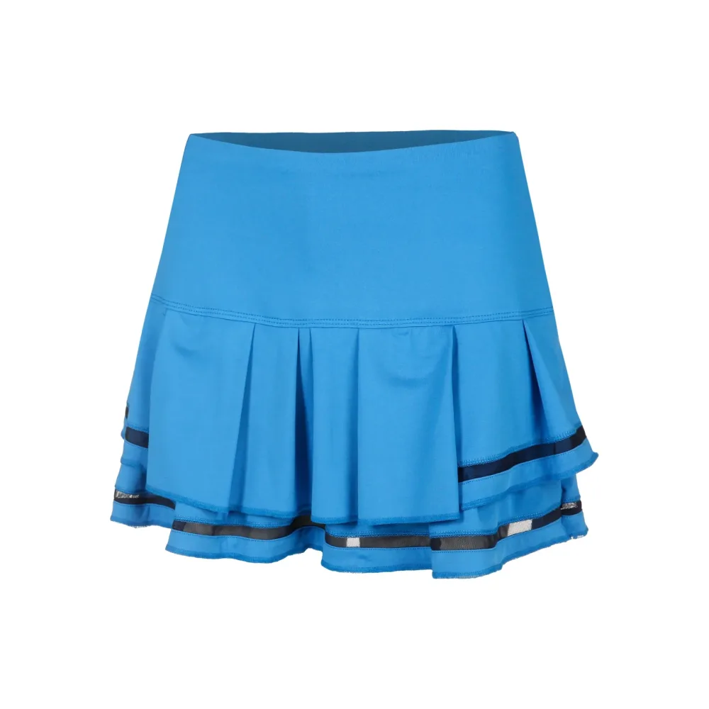 Lucky in Love Long Pleat Tier Rock Damen - Blau, Schwarz