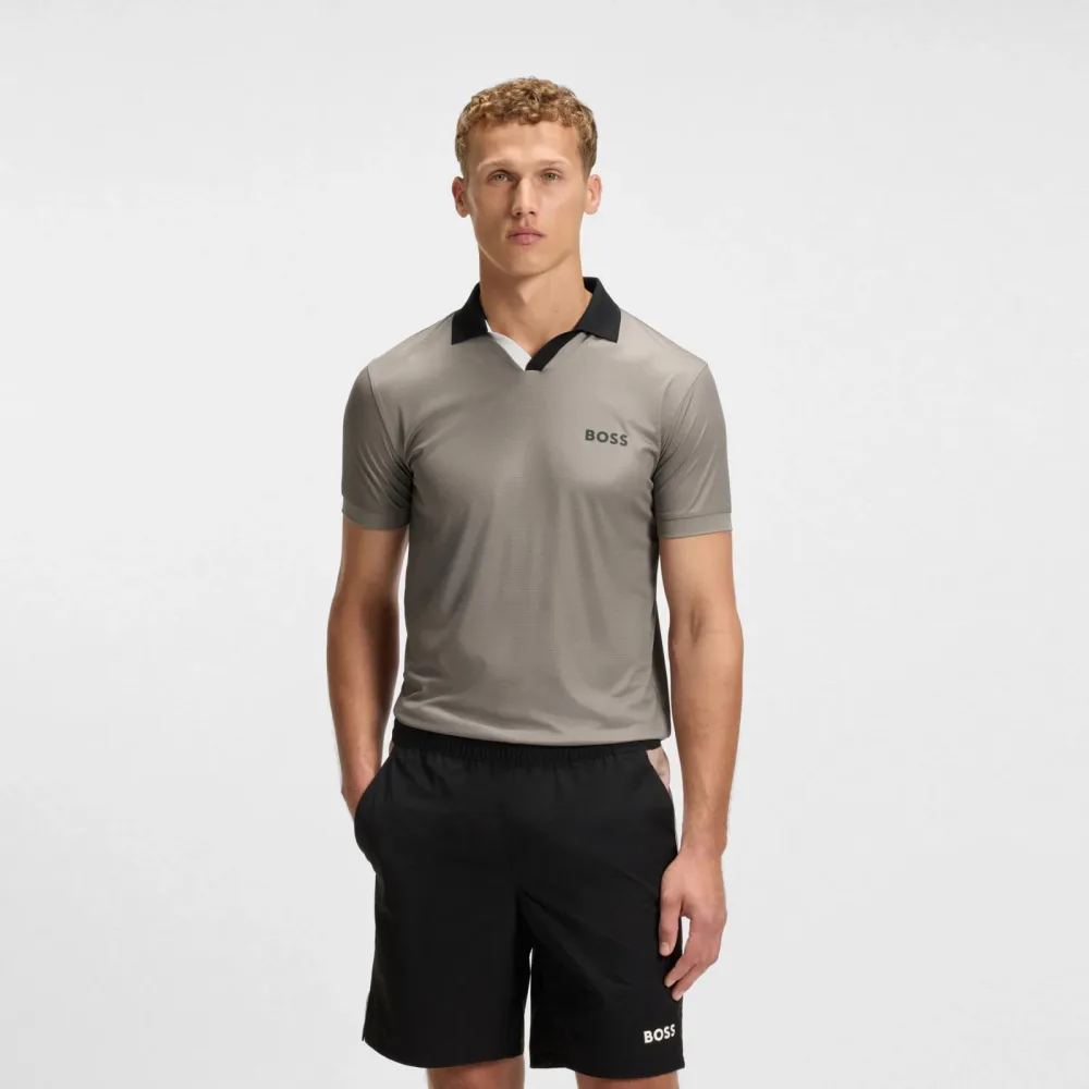 BOSS Palle TOC Polo Herren - Grau, Schwarz