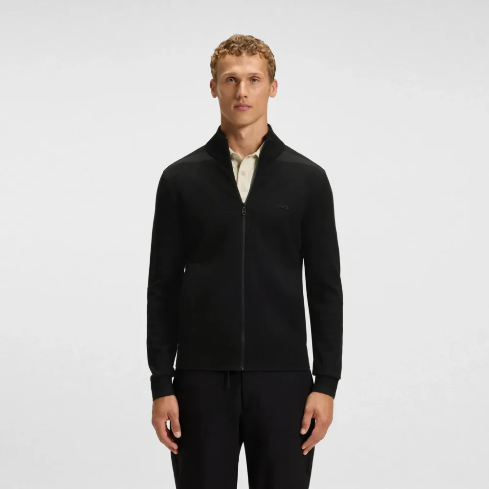 BOSS League Trainingsjacke Herren - schwarz
