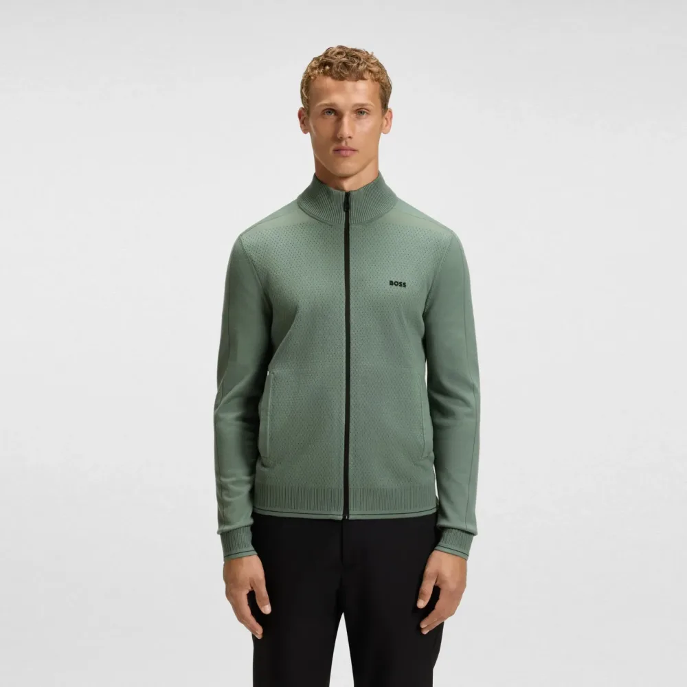 BOSS League Trainingsjacke Herren-oliv
