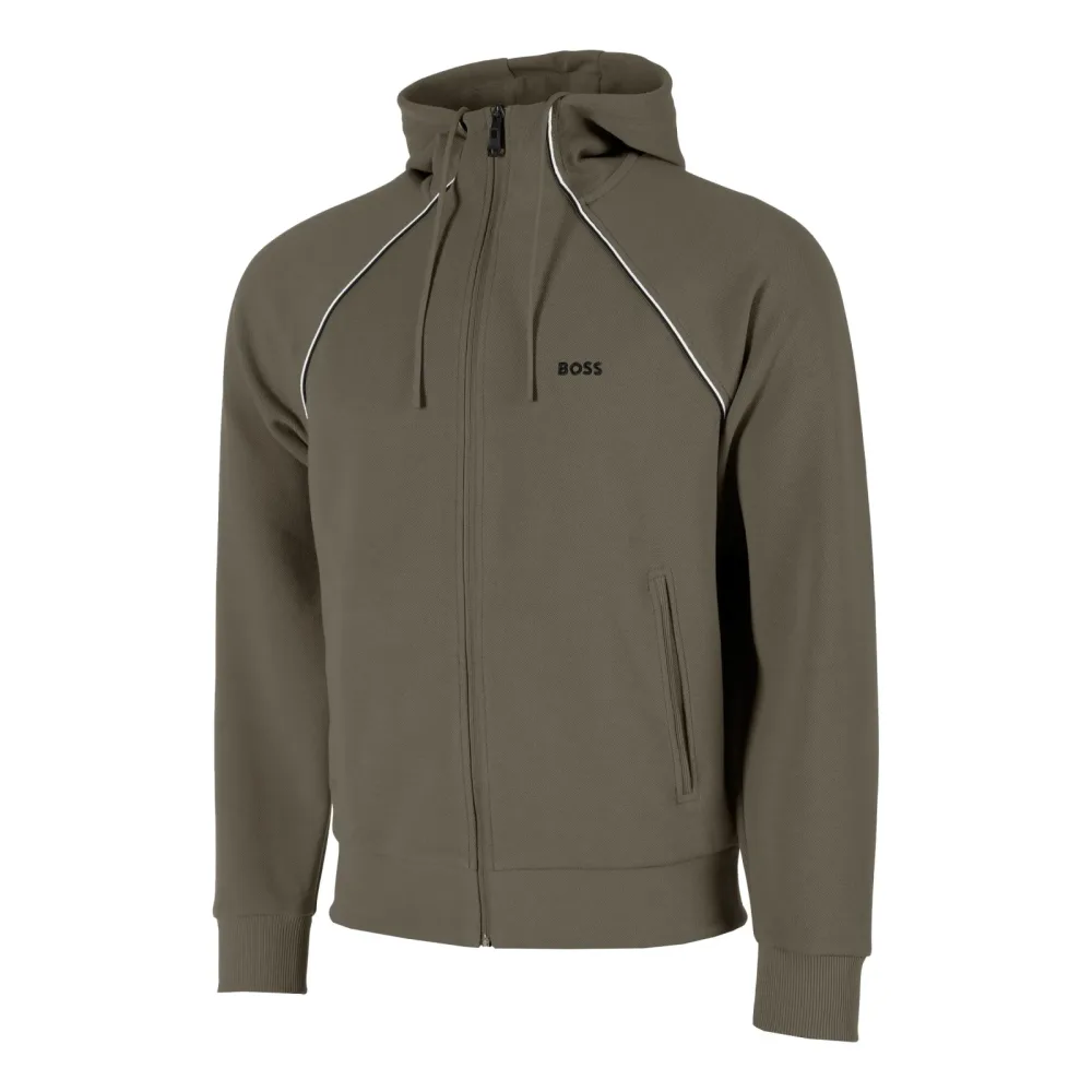BOSS GREEN Sweatjacke mit Kapuze, Regular Fit, Eingrifftaschen