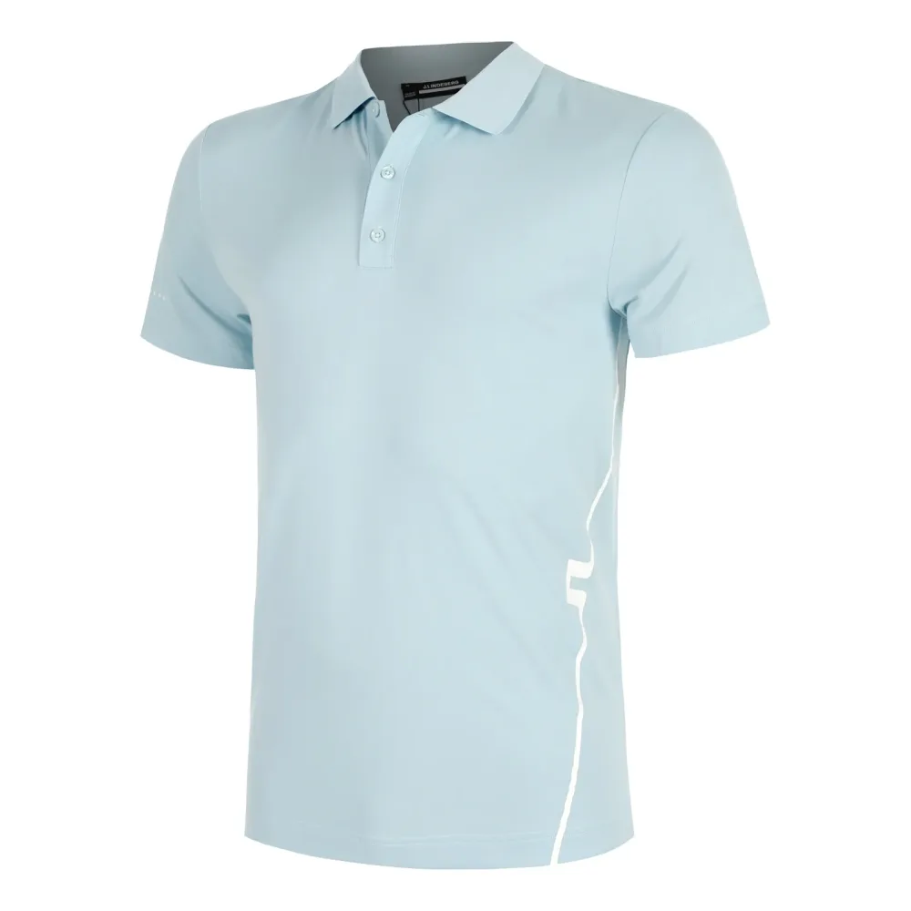 JLindeberg Leroy Polo Herren - Hellblau, Weiß