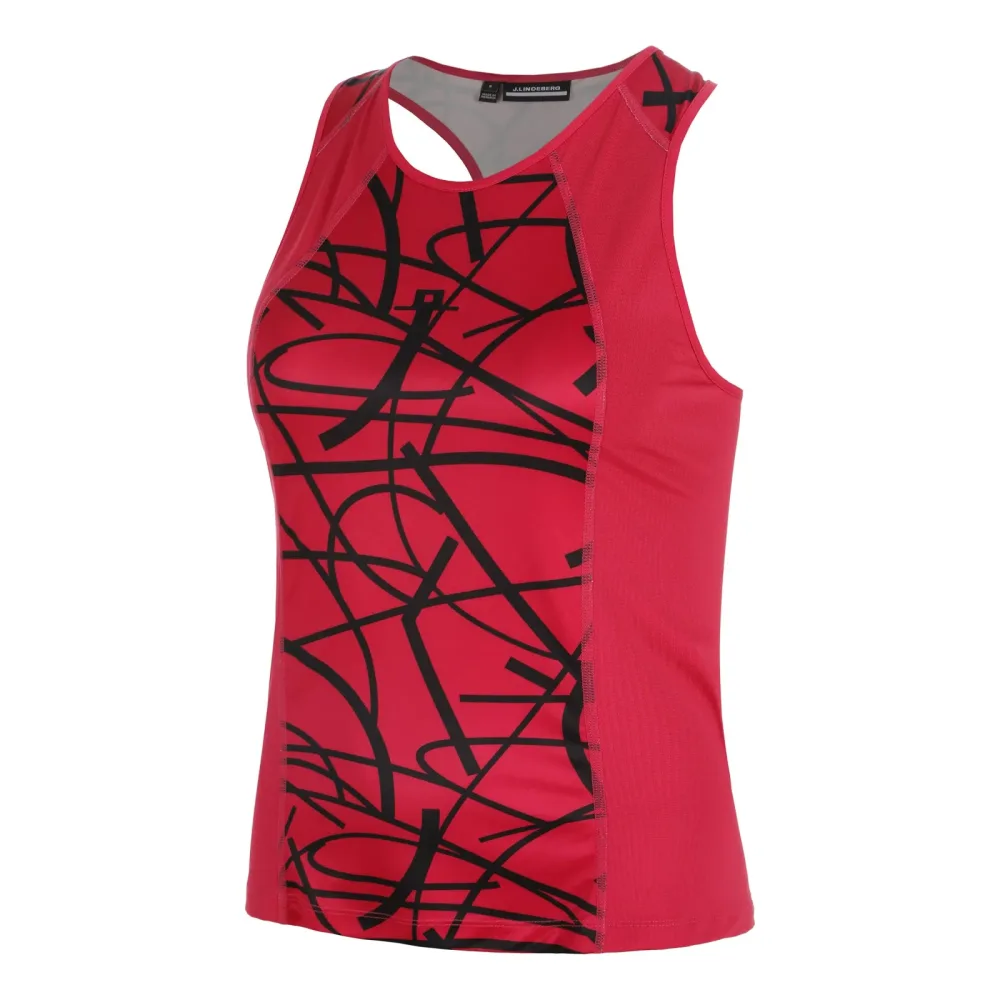 JLindeberg Miria Printed Tank-Top Damen-Rot,Schwarz