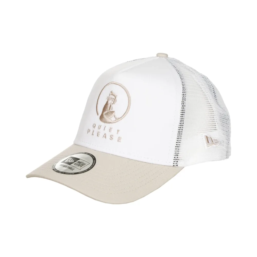 Quiet Please New Era Trucker Cap - Weiß, Beige