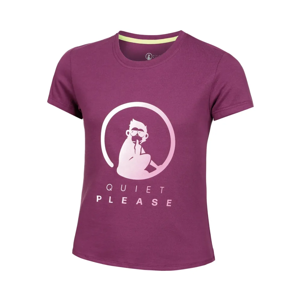 Quiet Please Baseline Logo T-Shirt Mädchen - Berry, Pink
