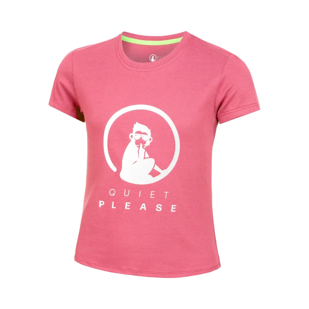 Quiet Please Baseline Logo T - Shirt Mädchen Pink