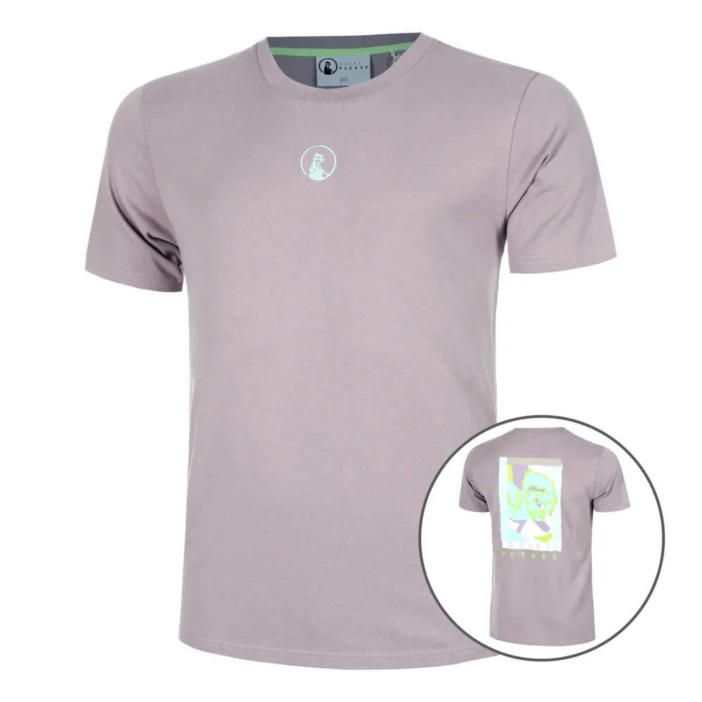 Quiet Please Mind Collage T-Shirt Herren-Lila,Mehrfarbig