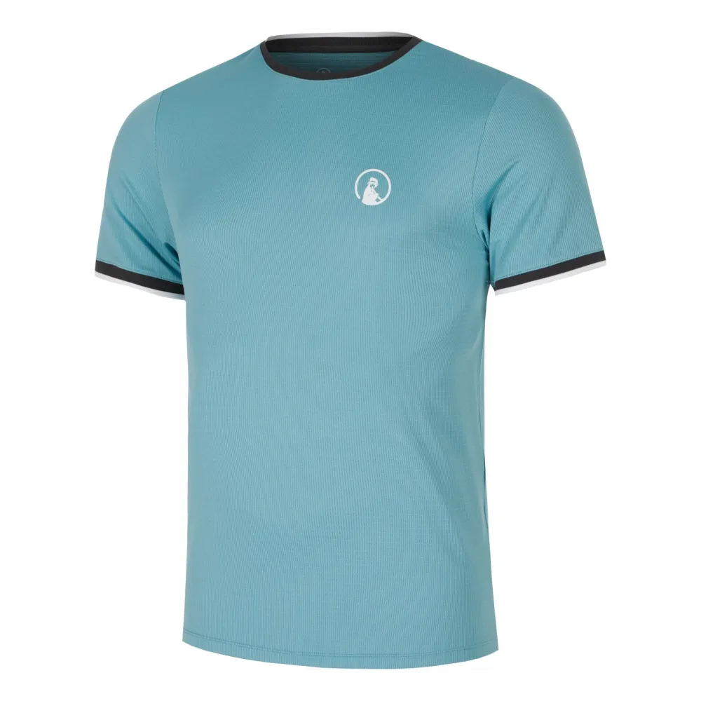 Quiet Please Create Break Ringer T - Shirt Herren Hellblau, Weiß