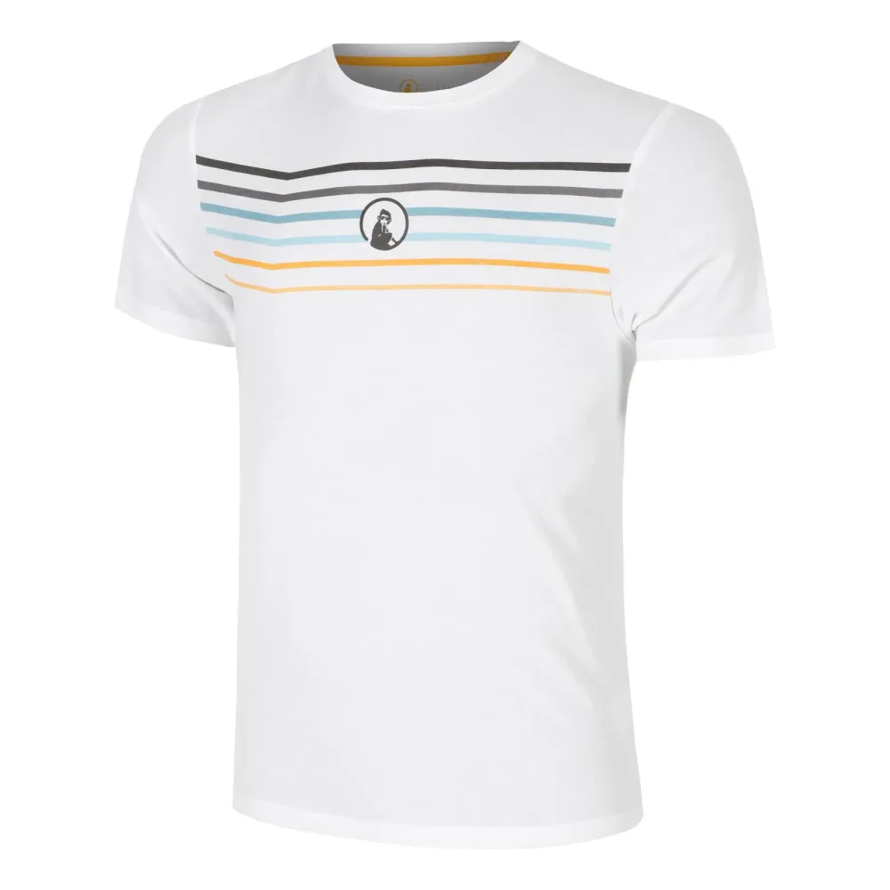 Quiet Please Endlessly Trainings Stripe T - Shirt Herren Weiß, Mehrfarbig