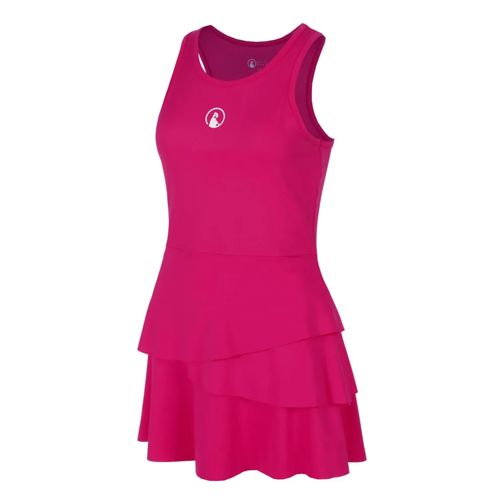 Quiet Please Create Flounce Kleid Damen - Pink, Weiß