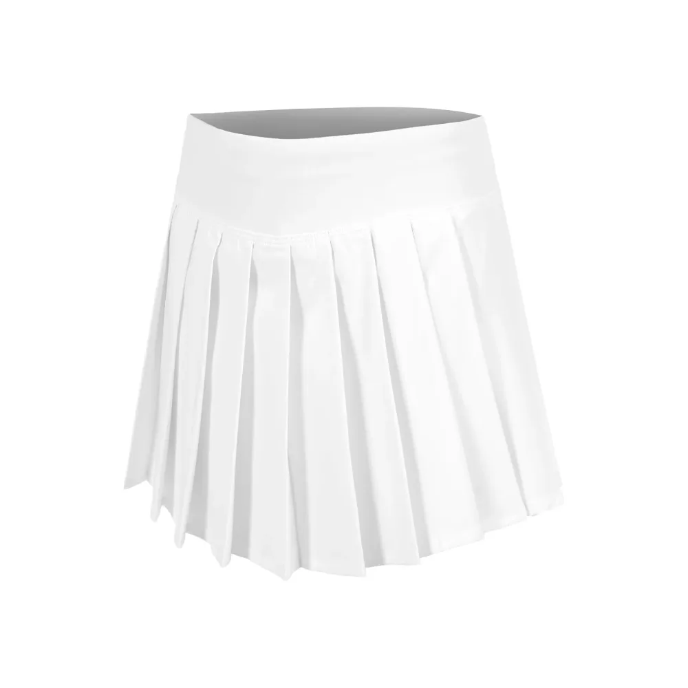 Quiet Please Create Love Pleated Rock Damen-Weiß,Petrol