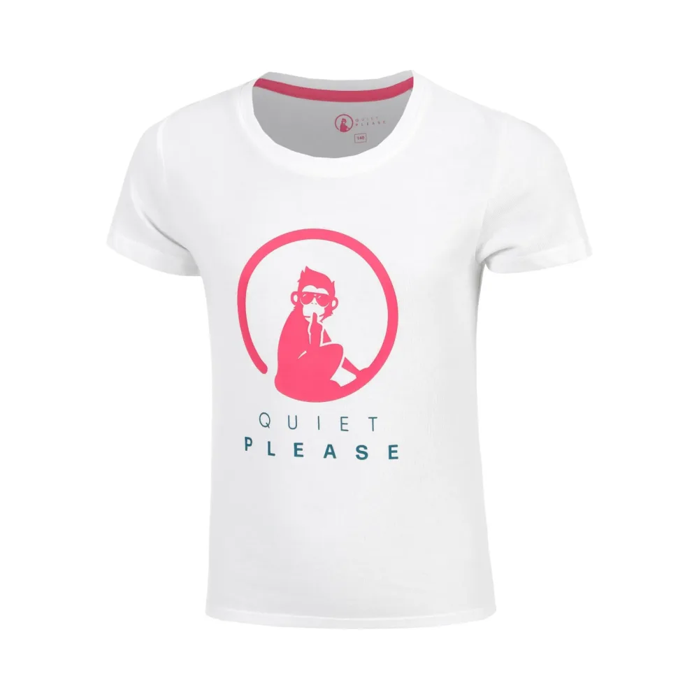 Quiet Please Create Baseline Logo T-Shirt Mädchen-Weiß,Pink