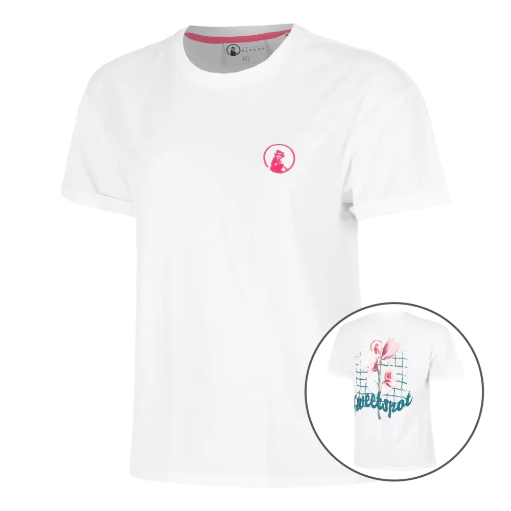 Quiet Please Create Flower T-Shirt Damen-Weiß,Mehrfarbig