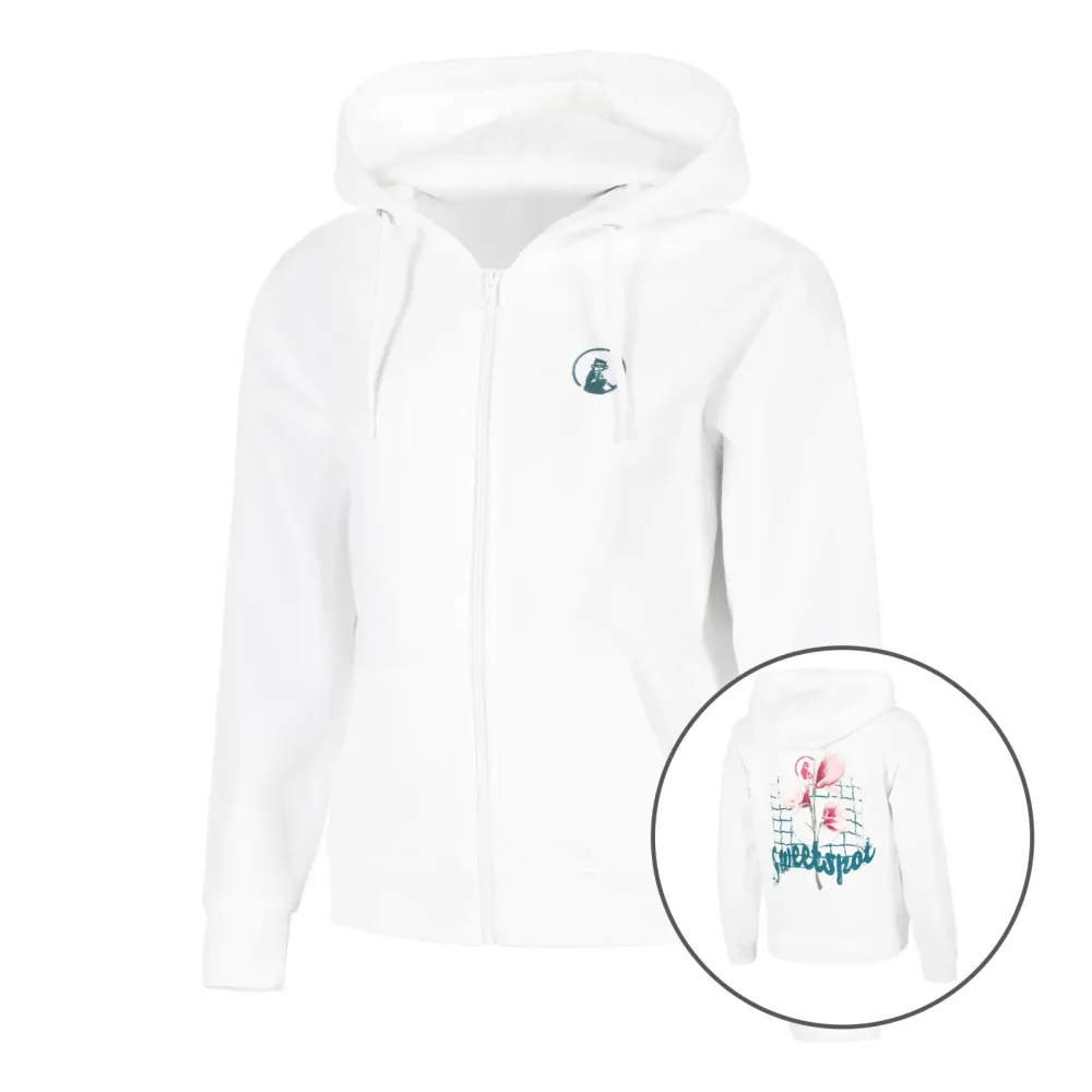 Quiet Please Create Flower Zip Sweatjacke Damen-Weiß,Mehrfarbig