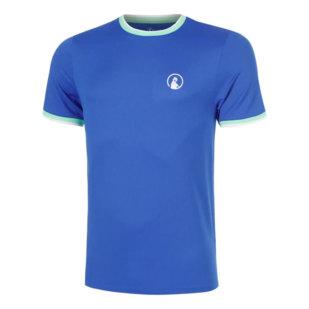 Quiet Please Joy Break Ringer T-Shirt Herren - blau, weiß