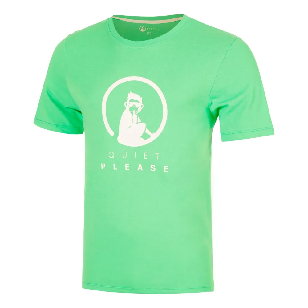 Quiet Please Joy Trainings T-Shirt Herren - grün, weiß