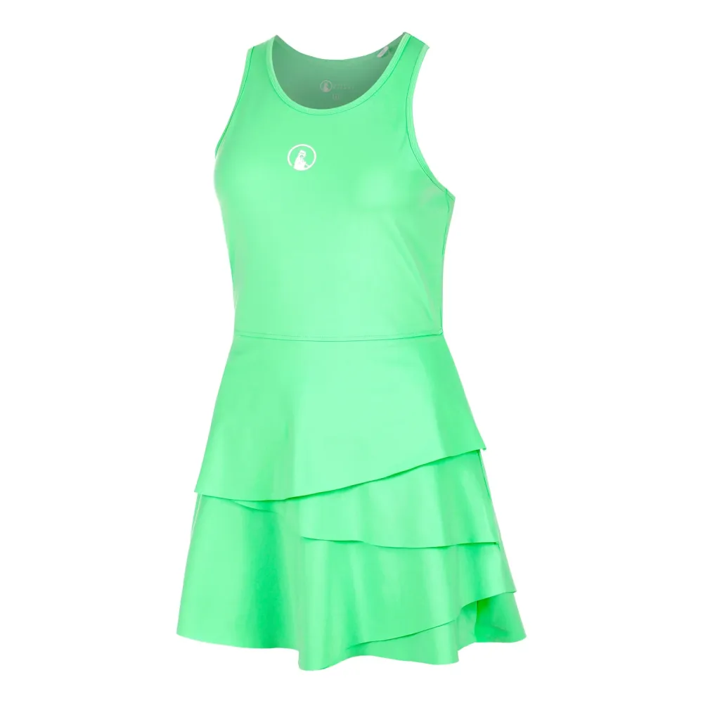 Quiet Please Joy Flounce Kleid Damen - grün, weiß