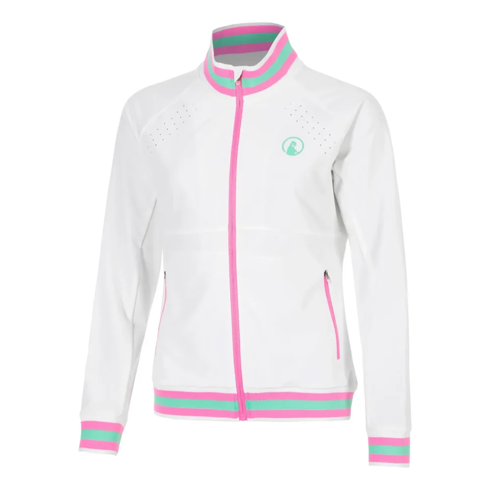 Quiet Please Joy Tipping Trainingsjacke Damen - weiß, grün