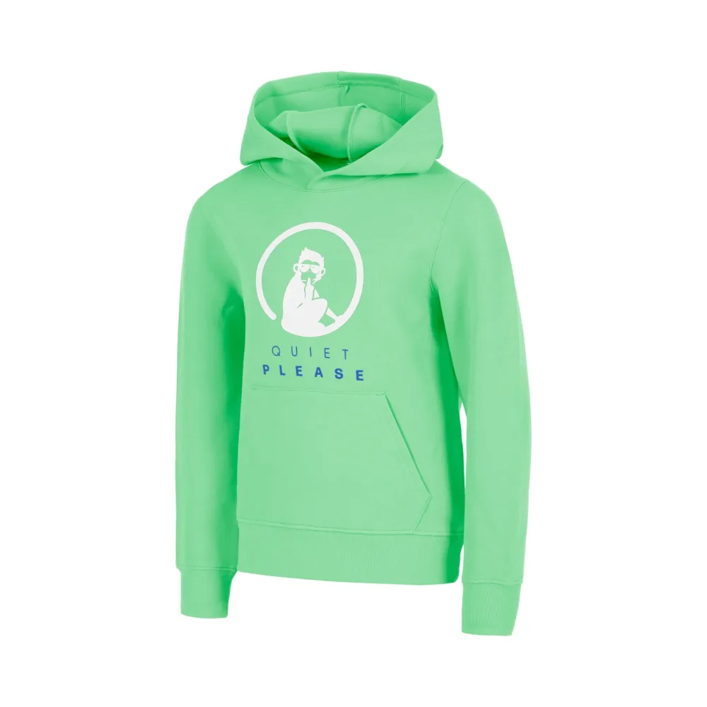 Quiet Please Joy Baseline Logo Hoody Jungen - grün, weiß