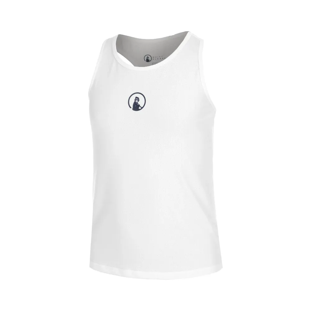 Quiet Please Racerback Tank-Top Mädchen-Weiß,Dunkelblau