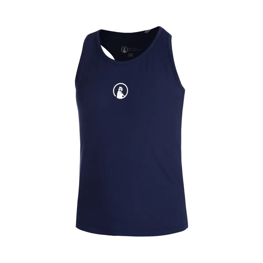 Quiet Please Racerback Tank-Top Mädchen-Dunkelblau,Weiß