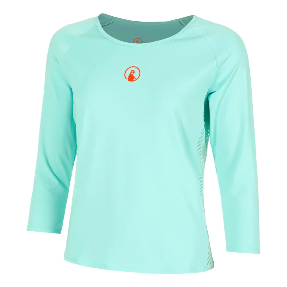 Quiet Please Wild Stripes Longsleeve Damen - Türkis, Rot