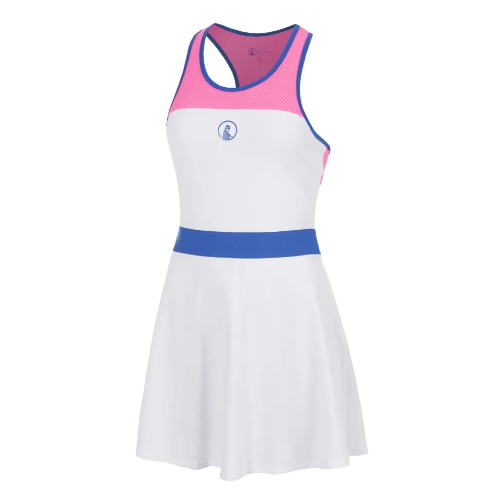 Quiet Please Racerback Kleid Damen - weiß, blau
