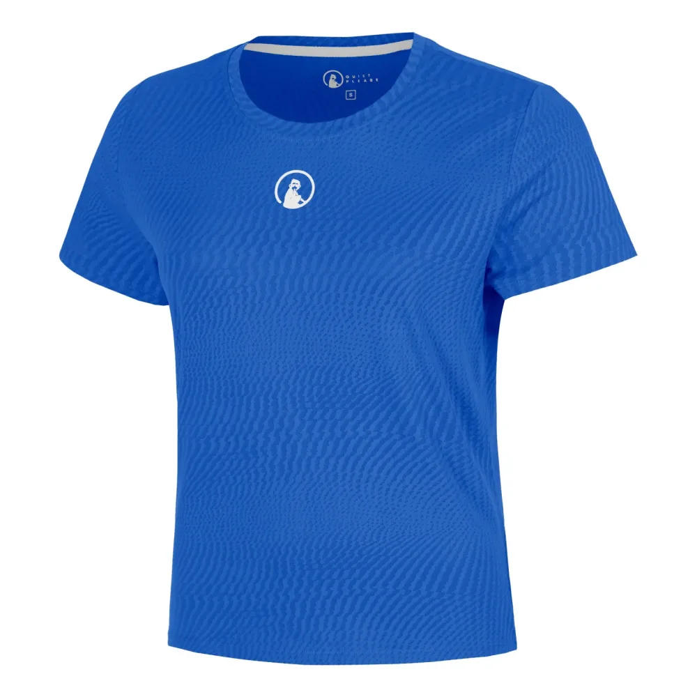 Quiet Please Spin T-Shirt Damen - blau, weiß
