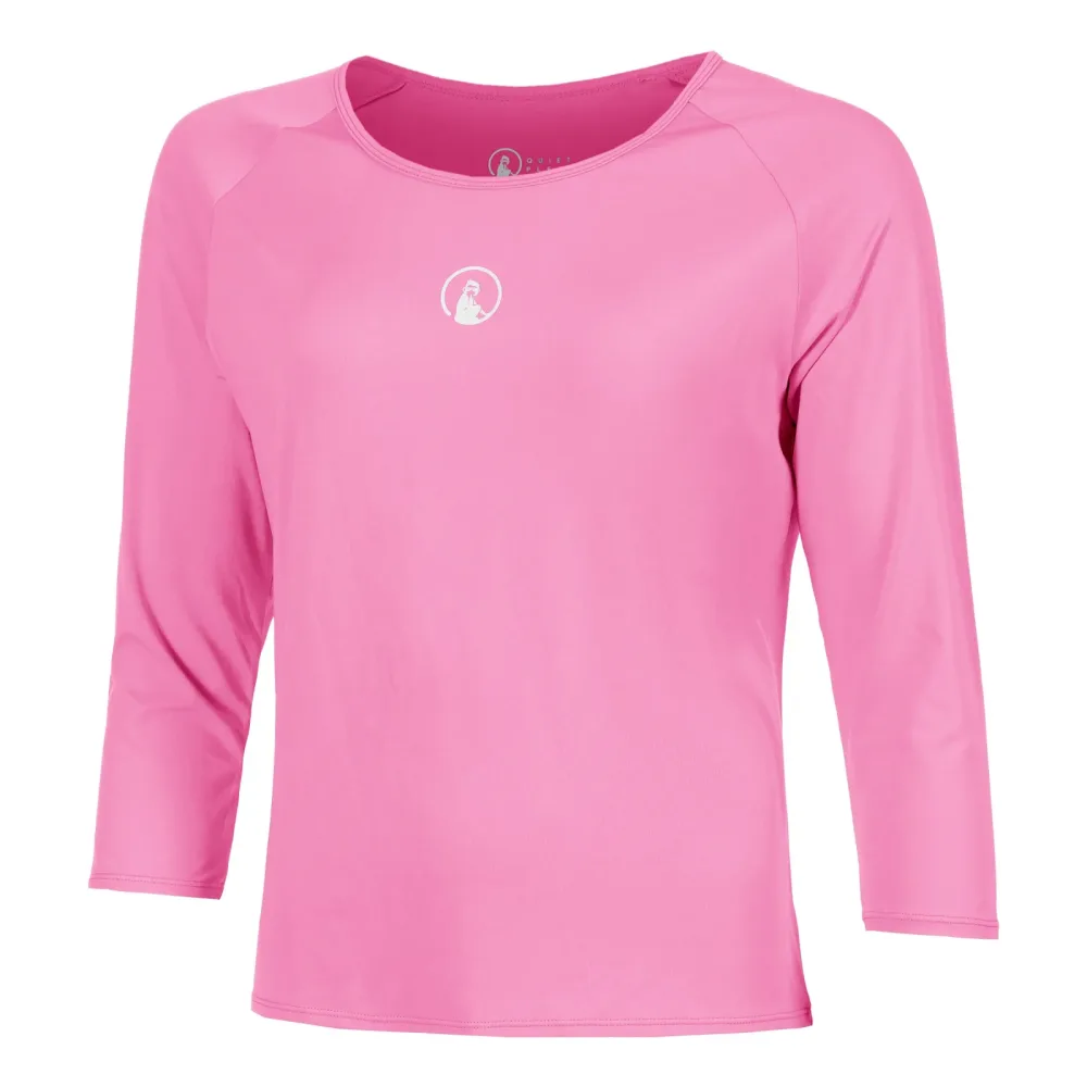 Quiet Please Crush Mixed Longsleeve Damen-pink, weiß