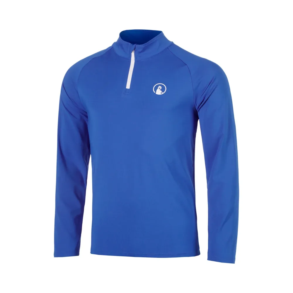 Quiet Please Crushig Serve 1/4 Zip Longsleeve Jungen - blau, weiß