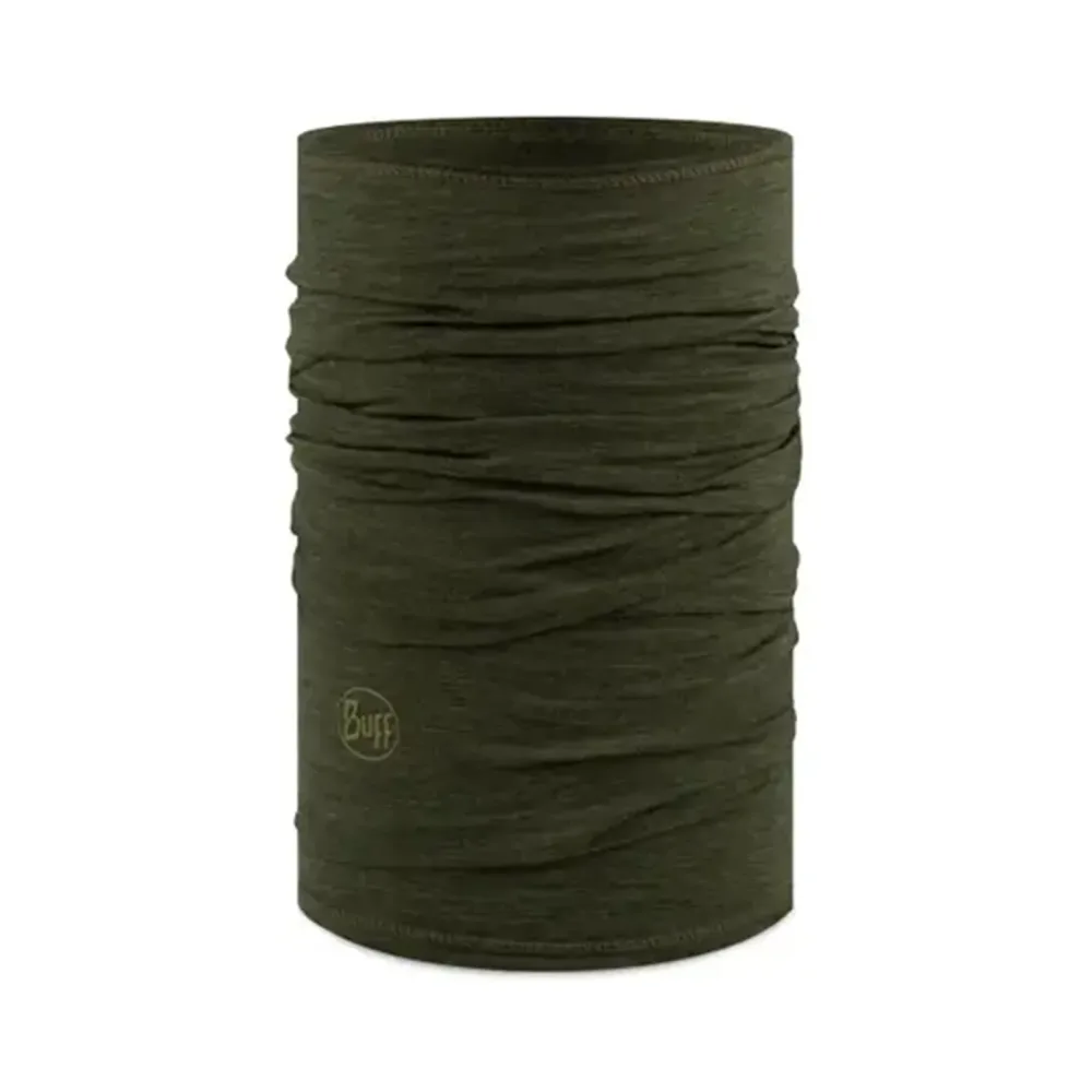Buff - Schlauchschal, Lightweight Merino Wool Solid, One Size, Olivegrün