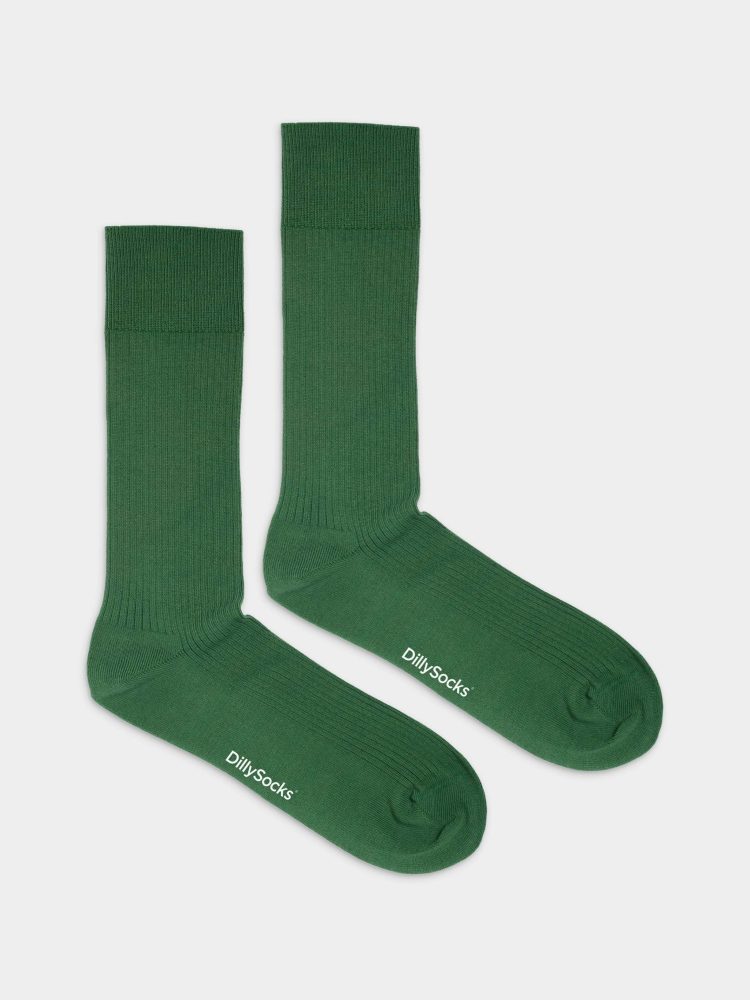 - feingerippte Socken für Damen Ribbed Sea Green Einfarbige Socken | einfarbig one color Geschenk Bio-Baumwolle | 36-40 Grün
