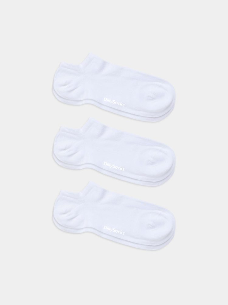 - Sneakersocken für Damen Short Snow White (3er Pack) Einfarbige kurze Socken | einfarbig one color Geschenk Bio-Baumwolle | 36-40 Weiss