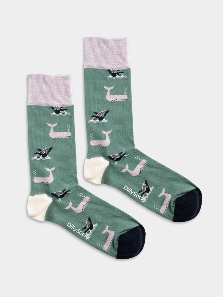 - Damensocken Whale Party Bunte Lustige Socken | whale Wal Geschenk Bio-Baumwolle | 36-40 Blau