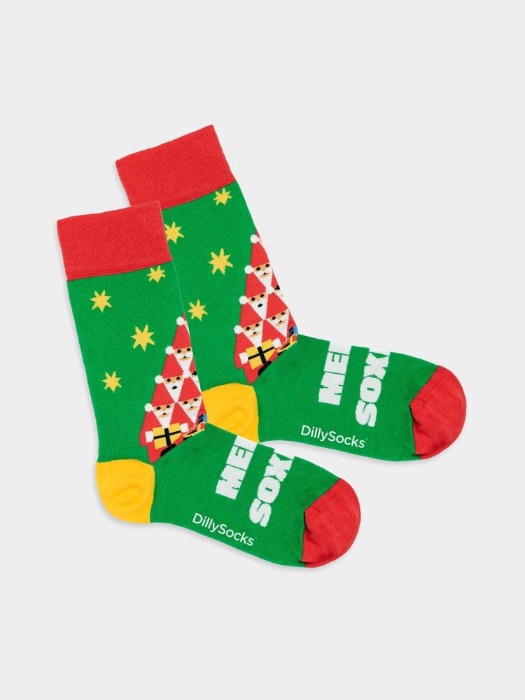 - Damensocken Santaception Bunte Lustige Socken | Weihnachtsmann Samichlaus Geschenk Bio-Baumwolle | 36-40 Grün