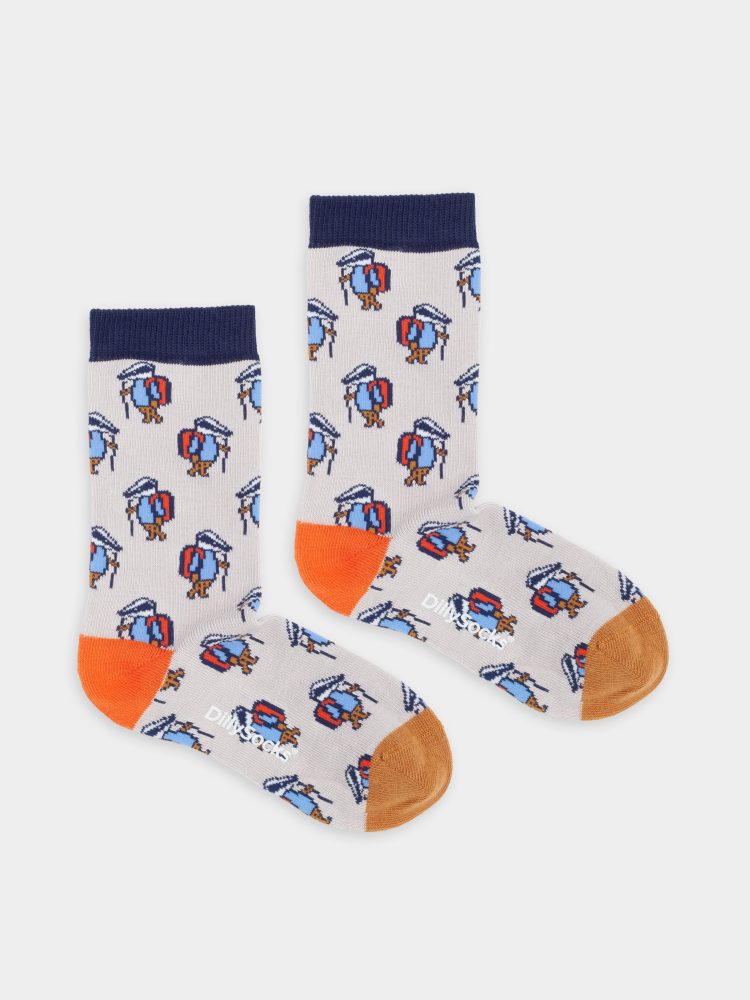 - Kindersocken Lil Walking Badger Bunte Lustige Socken | badger Dachs Geschenk Bio-Baumwolle | 0-12M Weiss