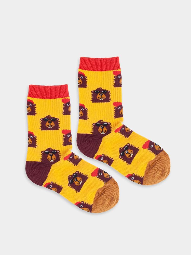 - Kindersocken Lil Bievers In The Hood Bunte Lustige Socken | Tier Geschenk Bio-Baumwolle | 0-12M Orange Braun