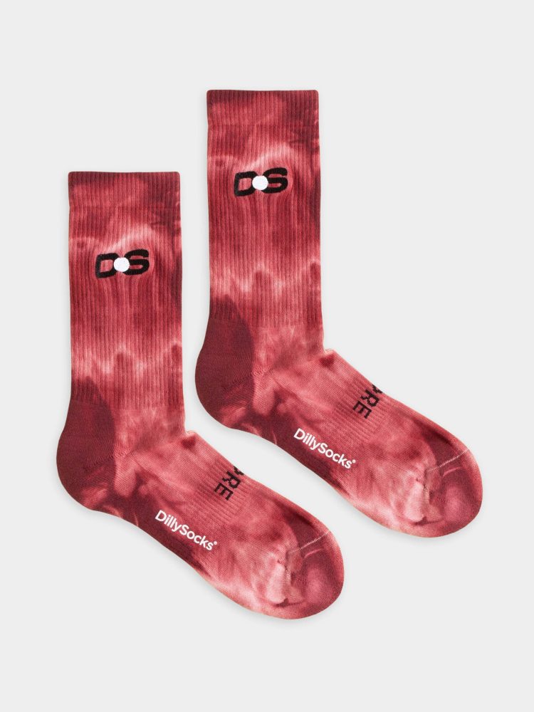 - Socken in Rot mit Grafisch Batik Motiv/Muster