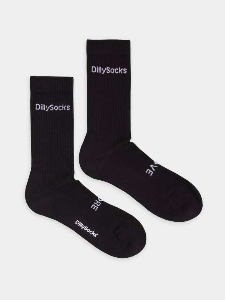 - Socken in Schwarz mit Grafisch Schriftzug Motiv/Muster