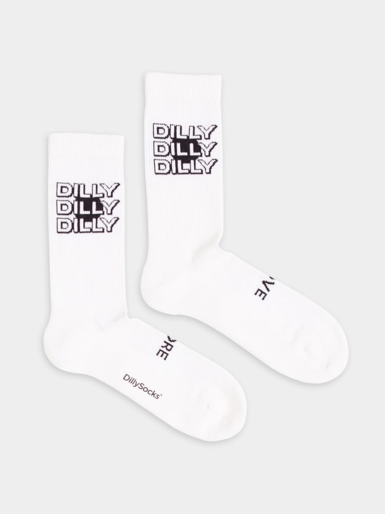 - Socken in Weiss mit Grafisch Schriftzug Motiv/Muster