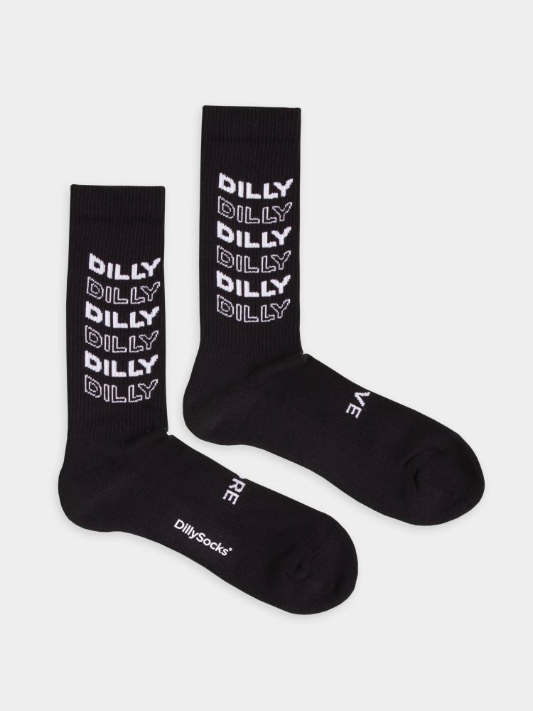 - Socken in Schwarz mit Grafisch Schriftzug Motiv/Muster