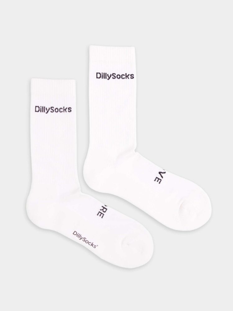 - Socken in Weiss mit Grafisch Schriftzug Motiv/Muster