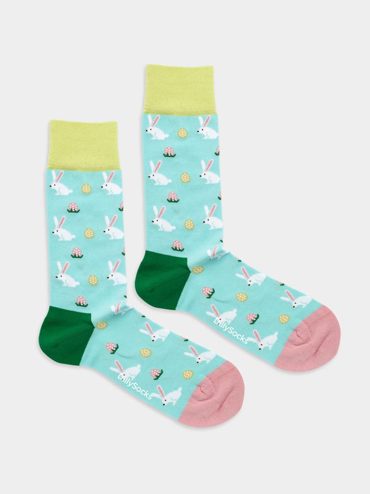 - Damensocken Easter Gang Bunte Lustige Socken | rabbits Ostern Geschenk Bio-Baumwolle | 36-40 Blau