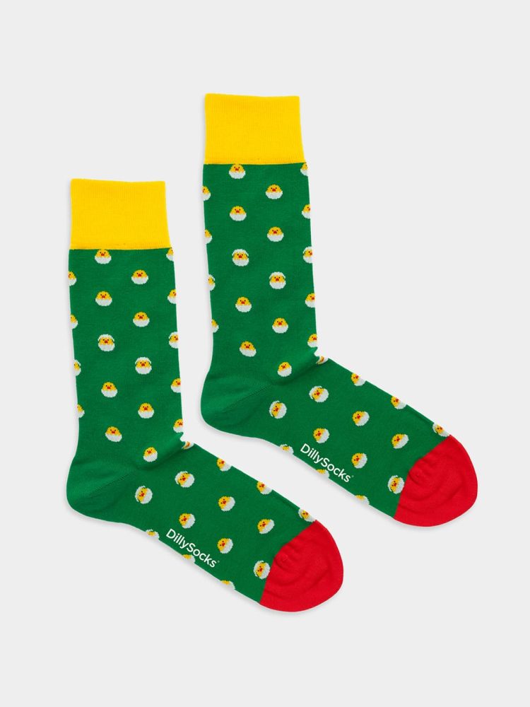 - Damensocken Hello Here I Am Bunte Lustige Socken | Ostern Easter Geschenk Bio-Baumwolle | 36-40 Grün