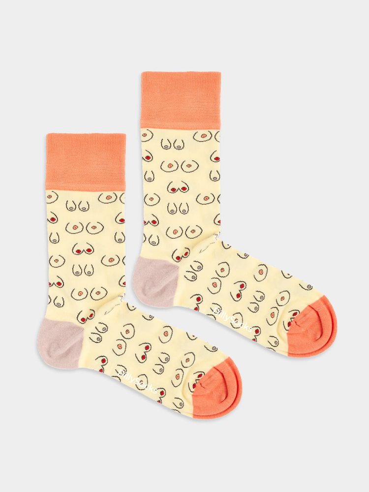 - Damensocken Booby Fever Bunte Lustige Socken | Formen Geschenk Bio-Baumwolle | 36-40 Beige