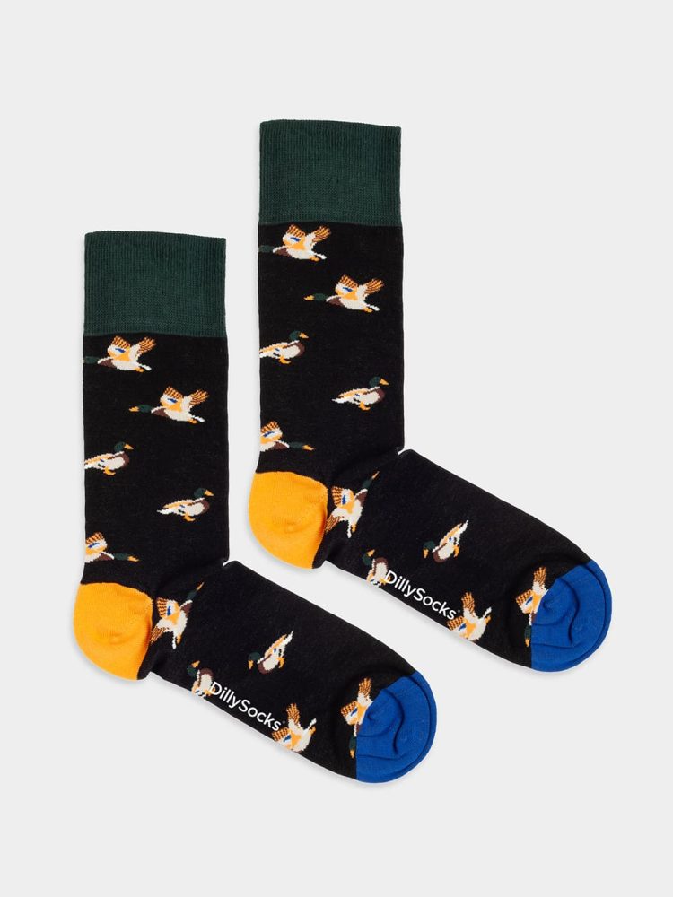 - Damensocken Duckadee Duck Duck Bunte Lustige Socken | Enten Geschenk Bio-Baumwolle | 36-40 Schwarz