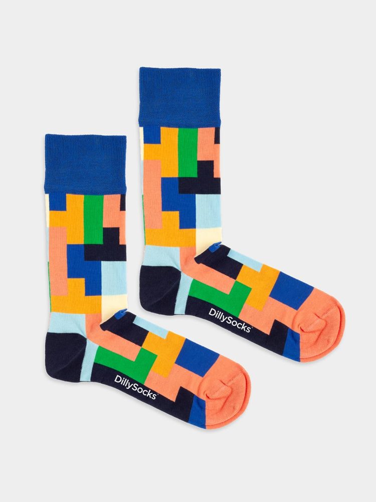 - Damensocken Tetrical Vision Bunte Lustige Socken | Geometrisch Formen Geschenk Bio-Baumwolle | 36-40 Mehrfarbig