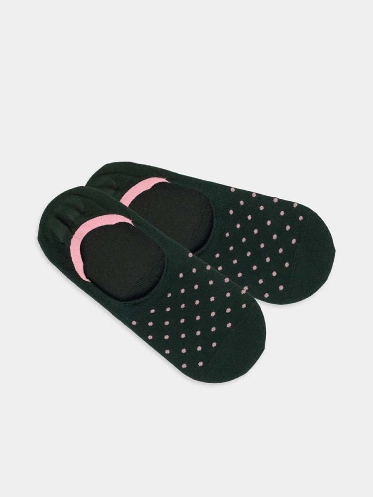 - Füsslinge für Damen Hidden Rose Dot Field Bunte Lustige Socken | Geschenk Bio-Baumwolle | 35-38 Grün